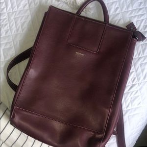 Matt & Nat maroon vegan leather backpack